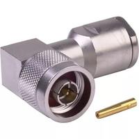 Abrazadera macho N personalizada de fábrica, cable coaxial de ángulo recto para conector rf LMR400, uhf
