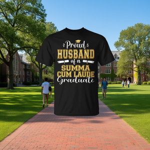 T-shirt pour mari fier d'un diplômé Summa Cum Laude - Product Image 3