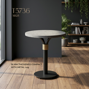 Modern Luxury Round <b>Console</b> <b>Table</b> <b>with</b> <b>Marble</b> <b>Top</b> and Metal Legs Compact Accent Desk for Apartment Hotel Living Room - Product Image 2