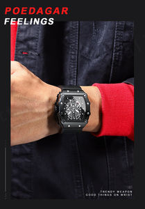 Para POEDAGAR 995, relojes de cuarzo para hombre, esfera cuadrada, resistente al agua, Luminoso, de acero inoxidable, reloj deportivo, esfera de estilo de negocios a la moda - Product Image 6