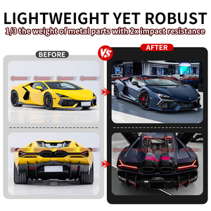Kit carrosserie OEM en fibre de carbone sèche pour Lamborghini Revuelto : diffuseur avant et arrière, couvre-miroirs, jupes latérales, capot arrière, pièces automobiles - Product Image 2