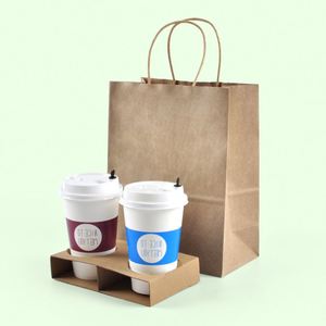 Sac en papier kraft Senang01, nouvelle arrivée, avec logo personnalisé, sacs en papier brun pour emporter, sacs de shopping - Product Image 2