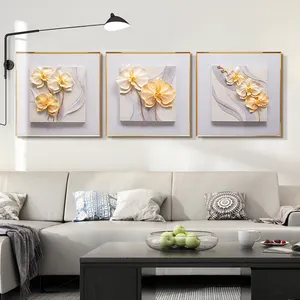 Metall rahmen handgemachte 3d harz blume wand decor Benutzerdefinierte malerei leinwand wand kunst moderne wand hängen malerei