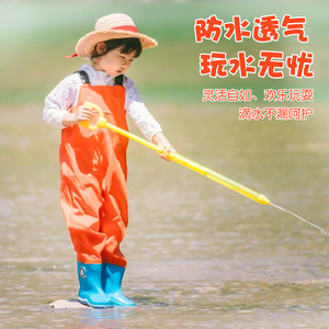 Children's Wading Pants Waterproof Solid Color Beachwear For Kids Play Swimwear - Product Image 3