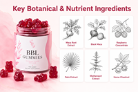 Gummies BBL à base d'extrait de racine de Maca, d'extrait de graines de fenugrec et d'extrait de Tribulus Terrestris pour l'amélioration des hanches et le remodelage corporel