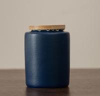 Boîte à thé en céramique MSH avec couvercle en bois, pot de stockage hermétique, 180 ml