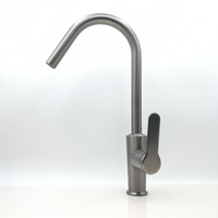 Robinet de cuisine SANIPRO gris en acier inoxydable SS304, mitigeur chaud/froid à poignée unique, vente directe usine