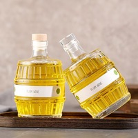 Design unique personnalisé classique clair vide en forme de tonneau de vin de whisky 16oz 500ml Gin Tequila Vodka bouteille de spiritueux en verre pour liqueur