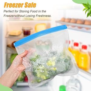 Huamaohengchun Paquete de 30 Bolsas Reutilizables de Silicona para Almacenamiento de Alimentos, 4 Tamaños, a Prueba de Fugas, Aptas para Lavavajillas, Bolsas Reutilizables para Congelador - Product Image 4
