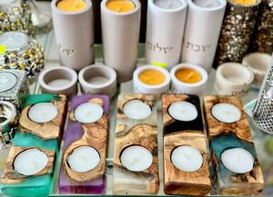 Handmade Olive Wood Resin Candle <strong>Holder</strong> Rustic <strong>Tealight</strong> <strong>Holder</strong> Home Decor Candle for Shabat Judaica Candle <strong>Holder</strong> - Product Image 5