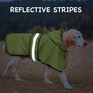 Manteau de pluie réfléchissant léger pour chien imperméable réglable pour chien Poncho Slicker Dog Rain Jacket avec sweat à capuche - Product Image 2