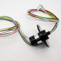 Anneau de contact miniature durable, 20 circuits, 2A, 18 mm de diamètre extérieur, capsule de contact à brosse, connecteur rotatif compact pour machines CNC et industrie légère