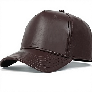 Leather Baseball <b>Cap</b> Adjustable PU Leather Outdoor Sport <b>Caps</b> for Men Women - Product Image 1