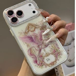 Custodia Protettiva di Lusso Barocca con Pegaso Floreale per <span class=keywords><strong>iPhone</strong></span> 17 Pro Max 15 16, con Strass Scintillanti e <span class=keywords><strong>Unicorno</strong></span> Cavallo, Design Esclusivo - Product Image 4