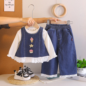 1 Pezzo <span class=keywords><strong>Abbigliamento</strong></span> per Bambine con Etichetta Privata, Stampa Animalier, Tinta Unita, Cotone, Primavera Autunno, Manica Lunga con Volant - Product Image 2