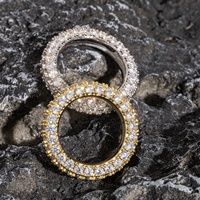 Top Icy – bagues en diamant 3 faces, bijoux pour femmes, bague en diamant glacé, Hip Hop, laiton plaqué or 18K + AAA CZ