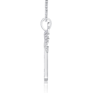 Collana Gotica di Halloween con Croce e Ali d'Angelo in <span class=keywords><strong>Argento</strong></span> 925 con Brillanti Moissaniti per Feste di Halloween Eleganti e Sombre - Product Image 4