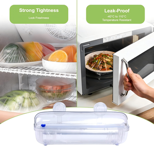 HuamaohengchunPlastic <b>Wrap</b> with Slide Cutter - Food Cling <b>Wrap</b> Reusable Cling Film Dispenser Fits 12" Rolls BPA-Free Cuts - Product Image 4