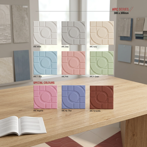 กระเบื้องปูพื้นเซรามิกขนาด 12x12 นิ้ว ลายนูน ดีไซน์เนอร์ เคลือบเงา สไตล์รัสติก รูปทรงสี่เหลี่ยมจัตุรัส สำหรับปูพื้นภายในอาคาร - Product Image 3