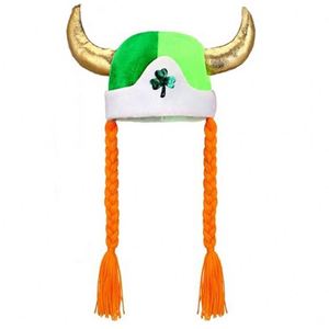 Chapeau personnalisé pour enfants, motif trèfle, pour la Saint-Patrick, avec cornes et bord incurvé, idéal pour les costumes de festival irlandais - Product Image 5
