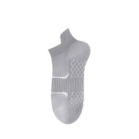 Chaussettes de cheville en polyester et nylon avec logo personnalisé, motif imprimé numérique rayé, évacuation de l'humidité, maille respirante, pour la course, avec revers, collection automne