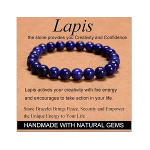 Unisex 8mm quarzo pietra naturale con perline classico modello chiave braccialetto per <span class=keywords><strong>uomo</strong></span> donna carta regalo inclusa - Product Image 2