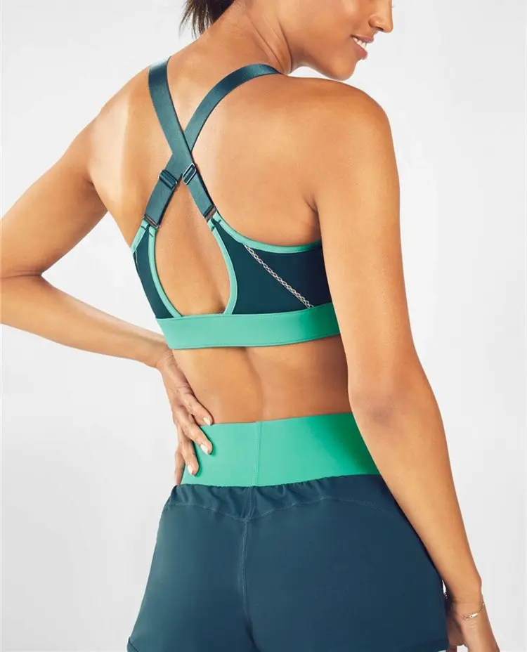 Wholesale Front Zipper Back Adjustable Athletic Ladies Sports Running Bra Women Sportswear manufacturer
