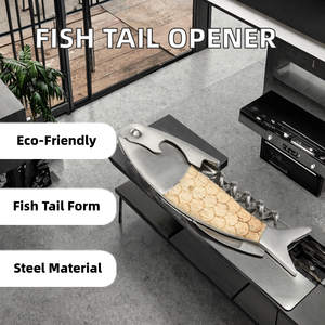 WELLFLYER مباشرة من المصنع فتاحة زجاجات ذيل السمكة فريدة من نوعها النبيذ الأحمر والبيرة سكين معدني لفرس البحر - Product Image 2