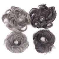 Usine directe bon prix gris bouclés Chignon chignon Double dessiné Remy cheveux tissage chinois Extension de cheveux
