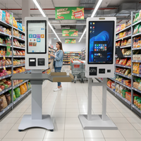 Kiosque de paiement libre-service WUXIN Totem Indoor 11 Android 14 avec écran tactile 10 points, SDK et reconnaissance faciale, sur pied