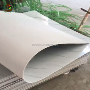 Panneau mural stratifié brillant de plaque de marbre UV de PVC imperméable de 1220*2440*3mm avec le panneau extérieur rigide pour le prix concurrentiel de coupe - Product Image 1