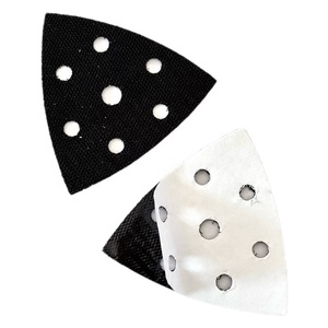 2 pezzi dischi di levigatura triangolare da 93mm tamponi di ricambio <span class=keywords><strong>Velcro</strong></span> autoadesivo gancio supporto Pad <span class=keywords><strong>per</strong></span> dettaglio levigatrici - Product Image 1