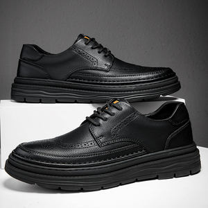 Mode Derby cuir hommes chaussures <span class=keywords><strong>blanc</strong></span> richelieu à lacets solide Simple robe affaires décontracté fête mariage pour <span class=keywords><strong>homme</strong></span> - Product Image 2