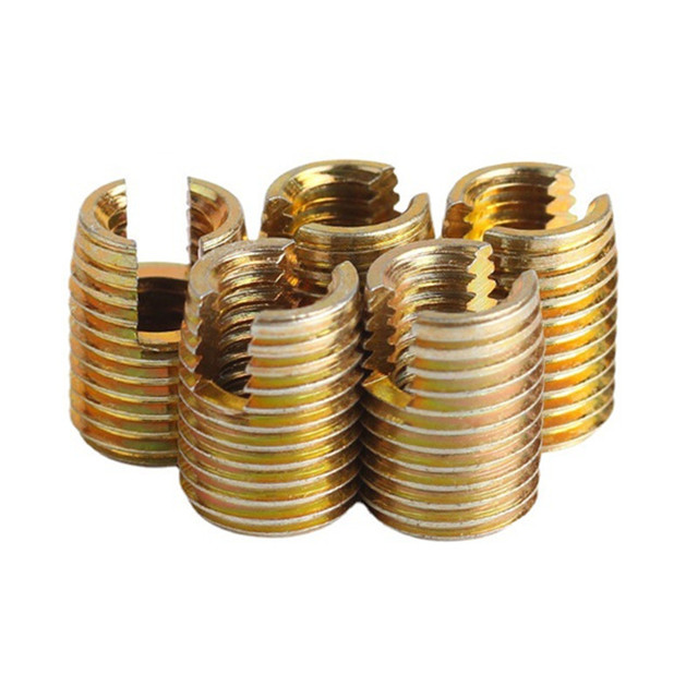 Longfan M2M24 Carbon Steel Color-Zinc-Plated Fully Threaded Slotted Internal-External Thread Insert Type 302 Self-Tapping 8.8