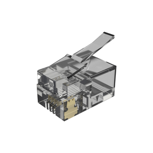 Nuevo enchufe Modular 4P4C Teléfono de 4 núcleos chapado en oro 50U grado ignífugo V0 cabeza de cristal RJ11 conectores de red - Product Image 3