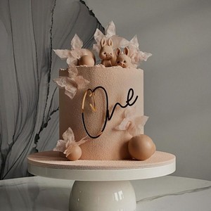 Decorazione per Torta in Acrilico Oro Rosa per <span class=keywords><strong>Primo</strong></span> <span class=keywords><strong>Compleanno</strong></span>, Accessori per Torta per Bambino o Bambina di Un Anno - Product Image 5
