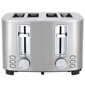 2022 New 4 Slice Toaster Factory OEM/ODM Household Extra Wide Slot Stainless Steel Toaster