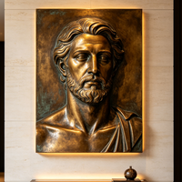 Décoration murale intérieure pour la maison, sculpture en métal bronze 3D, statue de homme