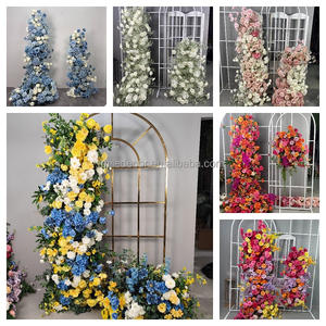 <span class=keywords><strong>Serie</strong></span> púrpura Rosa Hortensia Gypsophila Arreglo floral Pilar <span class=keywords><strong>DE</strong></span> BODA Flor Fiesta Escenario Decoración Fila <span class=keywords><strong>de</strong></span> flores <span class=keywords><strong>de</strong></span> seda artificial - Product Image 4