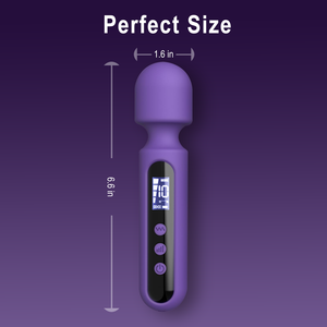 Alat pijat pasangan wanita, layar LCD 10 pola 4 kecepatan tongkat pemijat vagina stimulasi putting klitoris g-spot AV Vibrator - Product Image 3