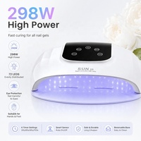 Lampe UV LED professionnelle de qualité salon 298W, 72 perles, sans brûlure aux mains, séchage rapide en 10s pour ongles en acrylique et gel