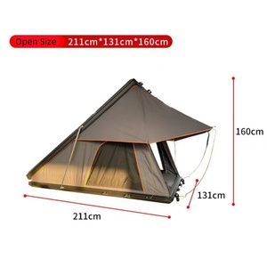 Professional Outdoor Foldable Lightweight 4-5 Person Hard Aluminum Car Rooftop Tent With Skylight Camping Rooftop Tent Rooftop T - Product Image 5