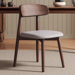 Stile moderno <span class=keywords><strong>in</strong></span> <span class=keywords><strong>legno</strong></span> massello sedia da pranzo semplice <span class=keywords><strong>in</strong></span> <span class=keywords><strong>legno</strong></span> <span class=keywords><strong>poltrona</strong></span> con cuoio PU & cotone lino per il ristorante caffè tè tempo libero - Product Image 1