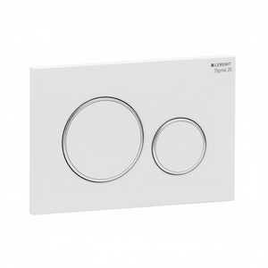 Cubierta de 2 Botones Geberit Sigma 20, Cromado Mate, Bordes de Botones Cromados, Longitud de 29.9 cm - Product Image 3