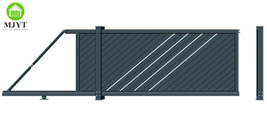 Cellule photoélectrique coulissante pour la maison porte arrière de sécurité nouvelle porte conceptions de grain de bois aluminium bronze électrique portails coulissants en porte-à-faux - Product Image 4