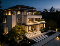 Maisons portables de luxe, maison intelligente préfabriquée, villa 3 chambres, maison modulaire préfabriquée, villa préfabriquée en acier léger