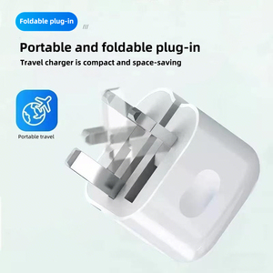 Cargador Rápido PD de 20W con Enchufe UK, Tipo-C, Puerto Único, <span class=keywords><strong>Adaptador</strong></span> de Carga Plegable para iPhone 15/16/14 Pro <span class=keywords><strong>iPad</strong></span> - Product Image 5