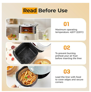 <strong>Air</strong> <strong>Fryer</strong> <strong>Paper</strong> <strong>Liners</strong> 8" Square <strong>Disposable</strong> Heavy Duty Parchment <strong>Paper</strong> for <strong>Air</strong> <strong>Fryer</strong> Basket Oven Use Non Stick - Product Image 2