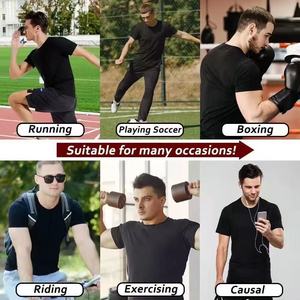 Vêtements de compression pour la mise en forme du corps Sweat-shirt de fitness pour hommes Col rond Chemise à manches courtes Sports Running Sweat Clothing - Product Image 5