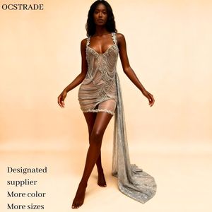 Ocstrade Odm produttori di abbigliamento di lusso Trending argento strass abito da sera abito da ballo abito da sera - Product Image 1
